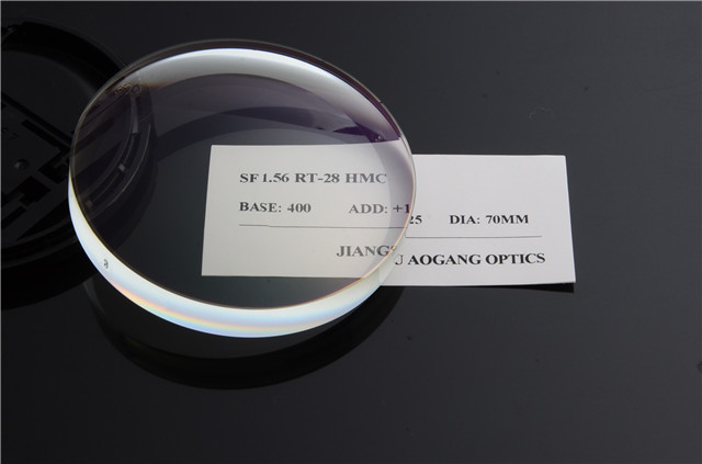 Far / Near Bifocal Semi Finished Lenses , 1.56 Round Top AR Coating Lens Blanks