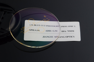 1.56 photochromic film progressive blue cut HMC AR optical lens wholesale price