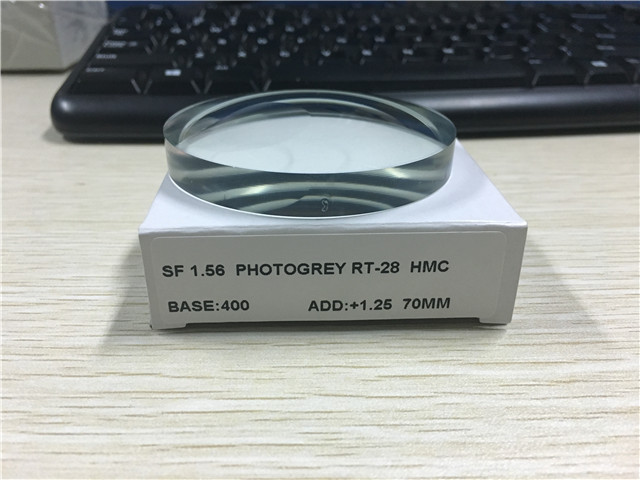 1.56 Photochromic Bifocal Transition Lenses Blank , Semi Finished Round Top Bifocal Lens