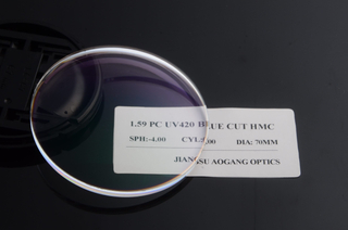 1.59 PC polycarbonate blue block HMC AR prescription optical lens