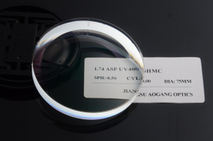 Super Hydrophobic 1.74 High Index Lenses , Anti Glare High Index Aspheric Lenses